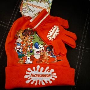 Nickelodeon hat, and glove set